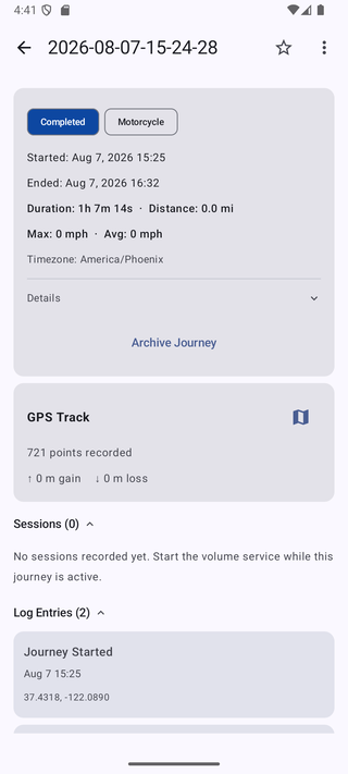 Journey detail screen